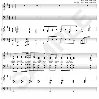 Sample page of the sheet music for Stand Strong